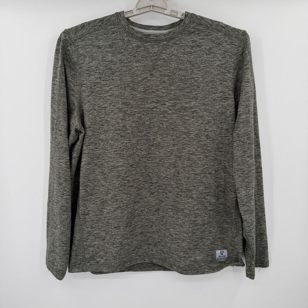 Rugged Elements Mens Gray Space Dye Long Sleeve Performance Shirt Large 1557551